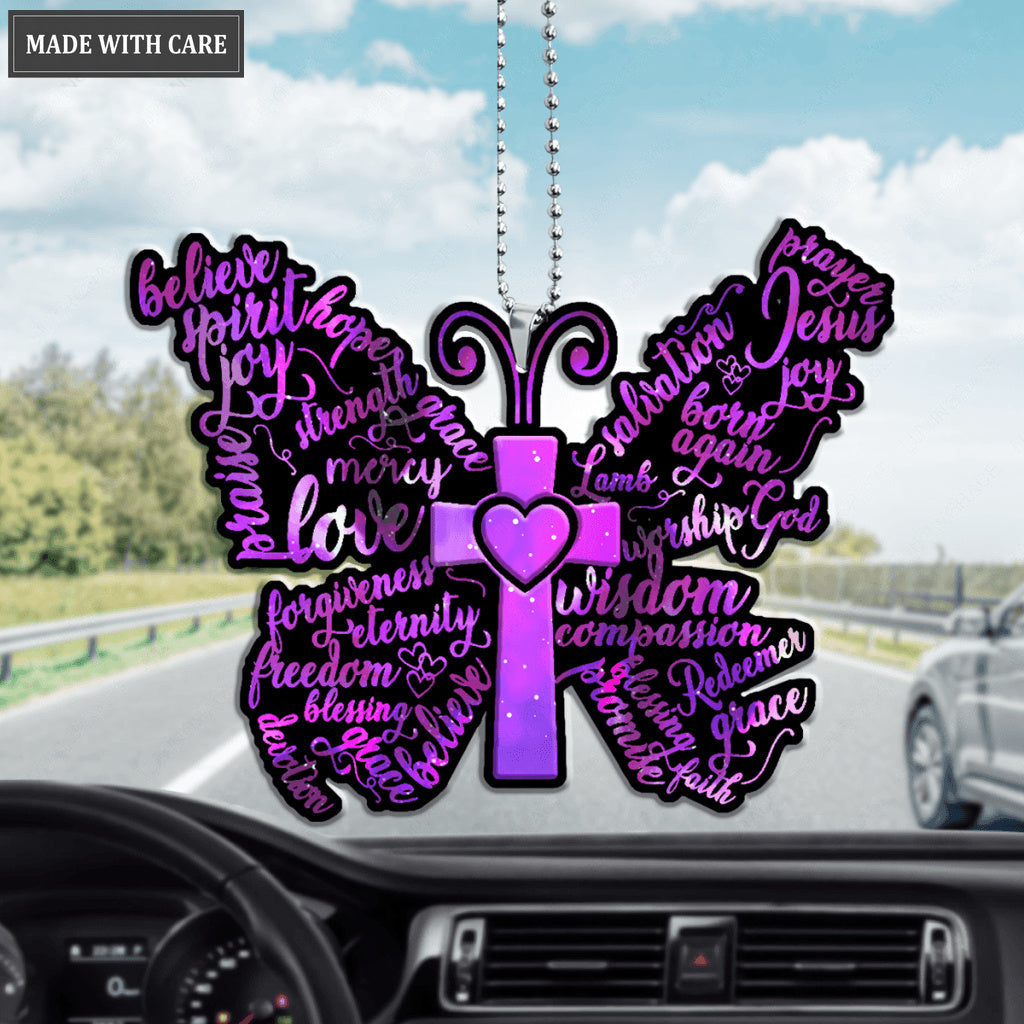 Christian Butterfly Words Ornament