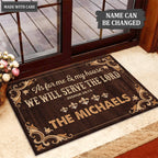 Personalized Brown Serve The Lord Indoor Oriental Area Doormat