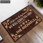 Personalized Brown Serve The Lord Indoor Oriental Area Doormat
