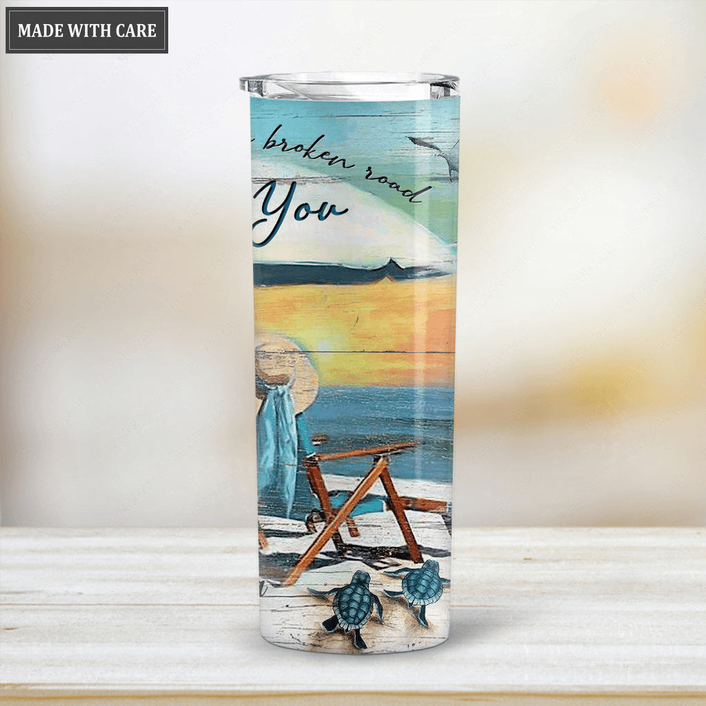 Personalized Blessed The Broken Road Skinny Tumbler