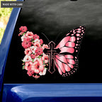 Hibiscus Flower Butterfly Cross Faith Car Sticker