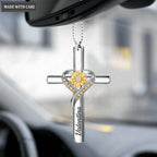 Personalized Sunflower Cross Jewelry Ornament