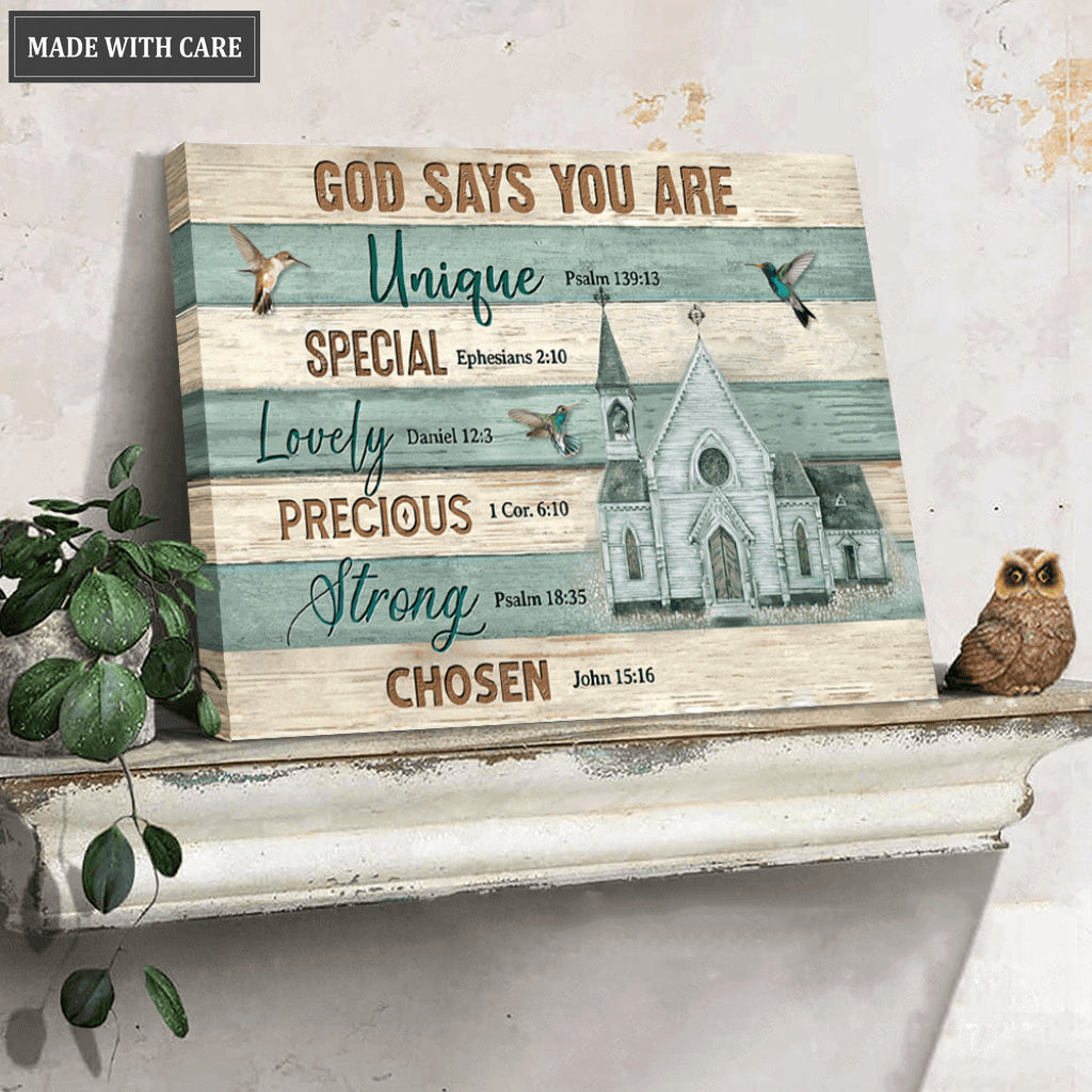 God Says You Are Church And Hummingbirds Wall Art