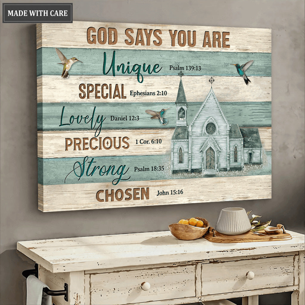 God Says You Are Church And Hummingbirds Wall Art