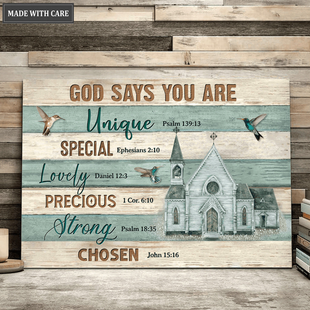 God Says You Are Church And Hummingbirds Wall Art