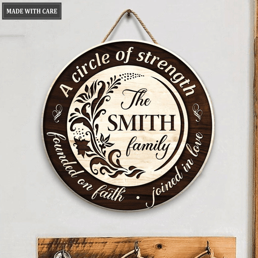 Personalized Founded On Faith Circle Sign