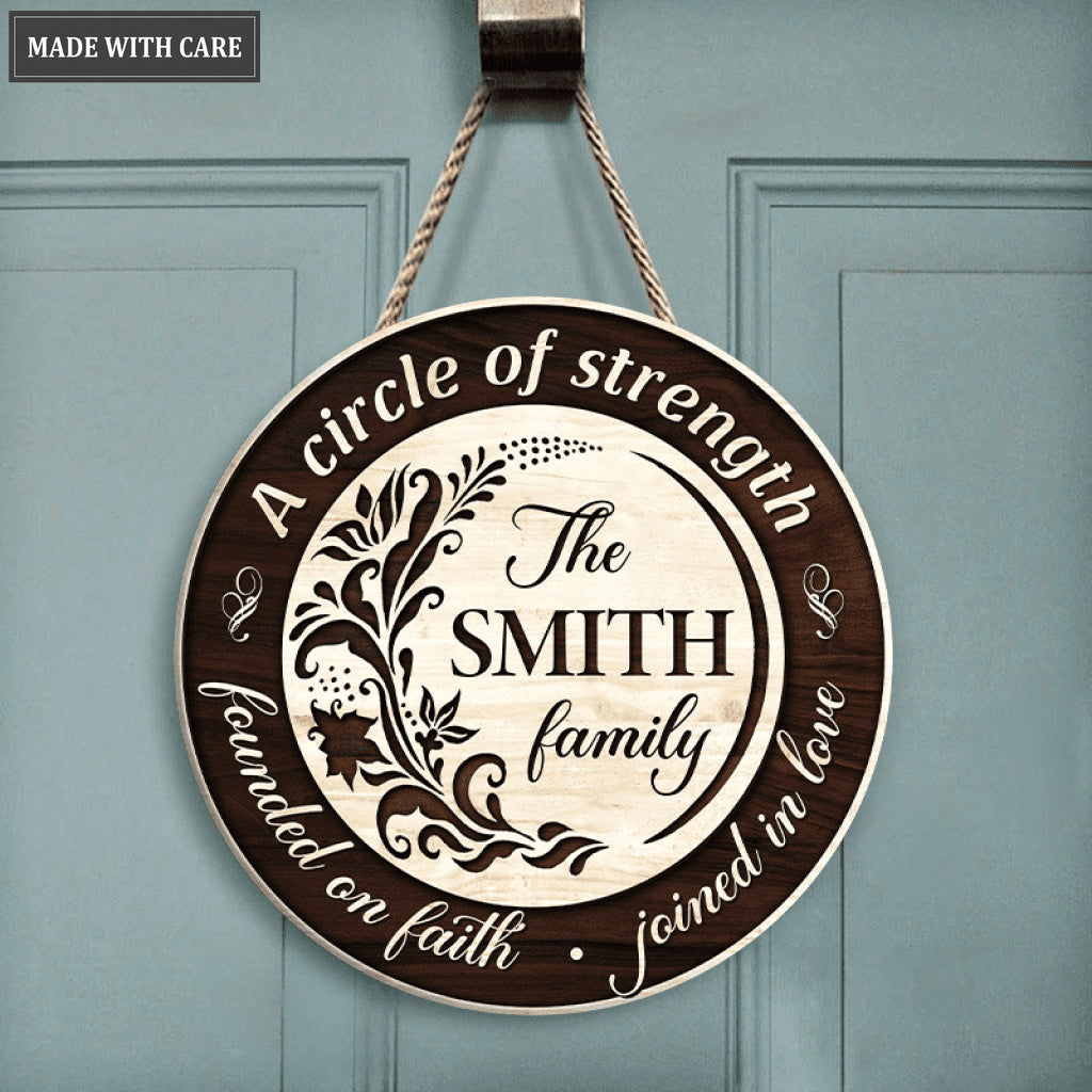 Personalized Founded On Faith Circle Sign