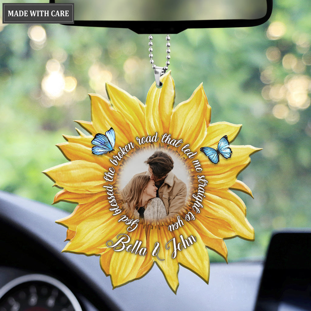 Personalized Sunflower God Blessed Couple Ornament