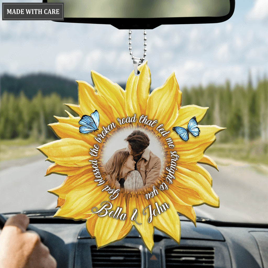 Personalized Sunflower God Blessed Couple Ornament