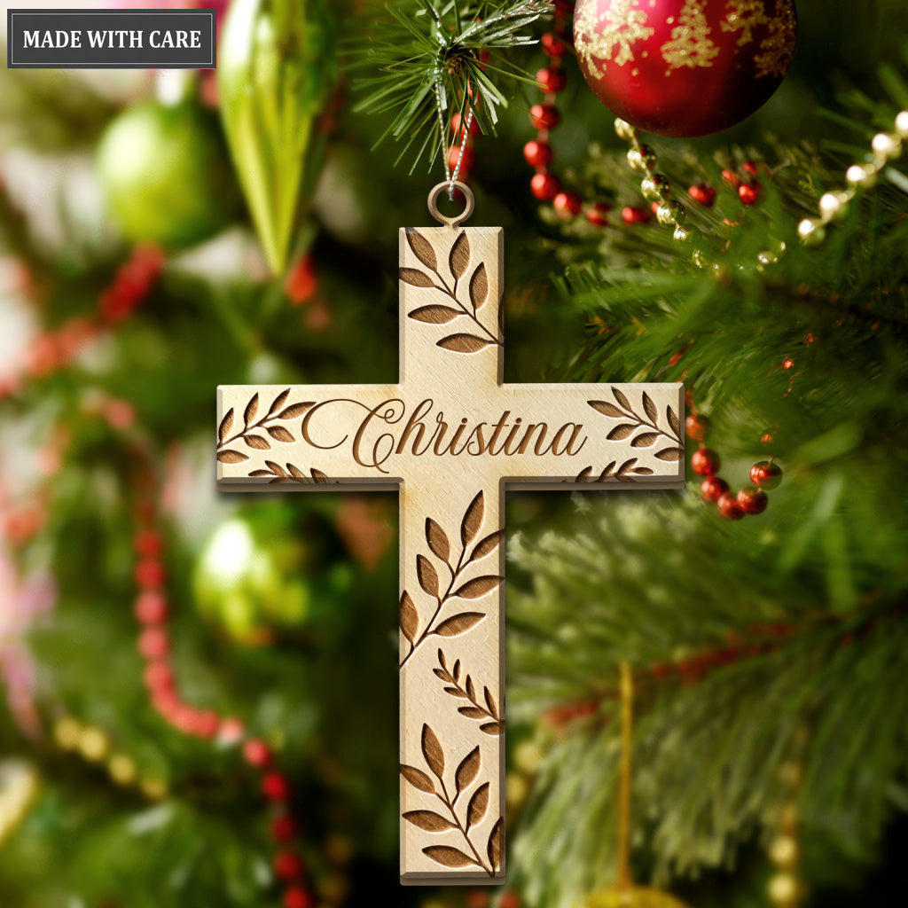 Personalized God Bless Our Home Cross Ornament