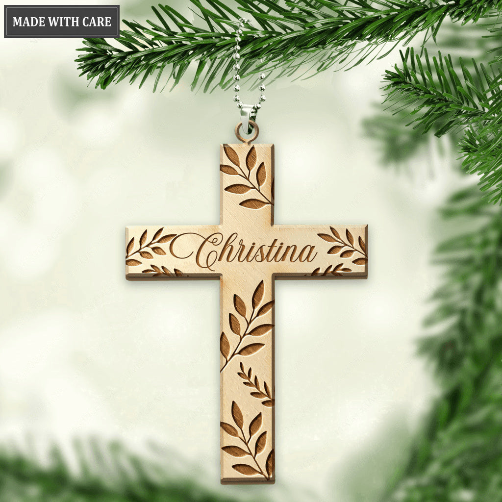 Personalized God Bless Our Home Cross Ornament