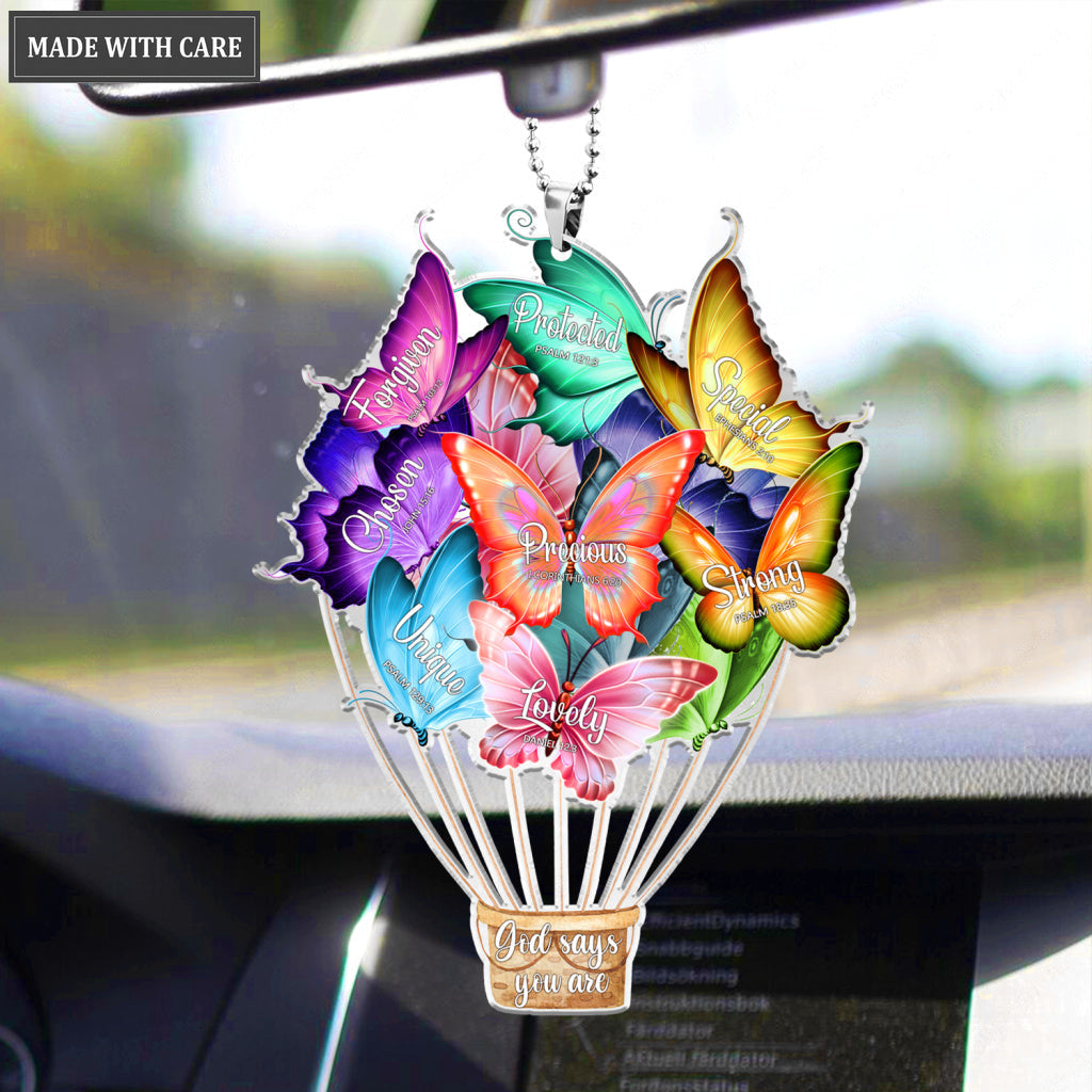 Rainbow Butterflies God Says You Are Ornament