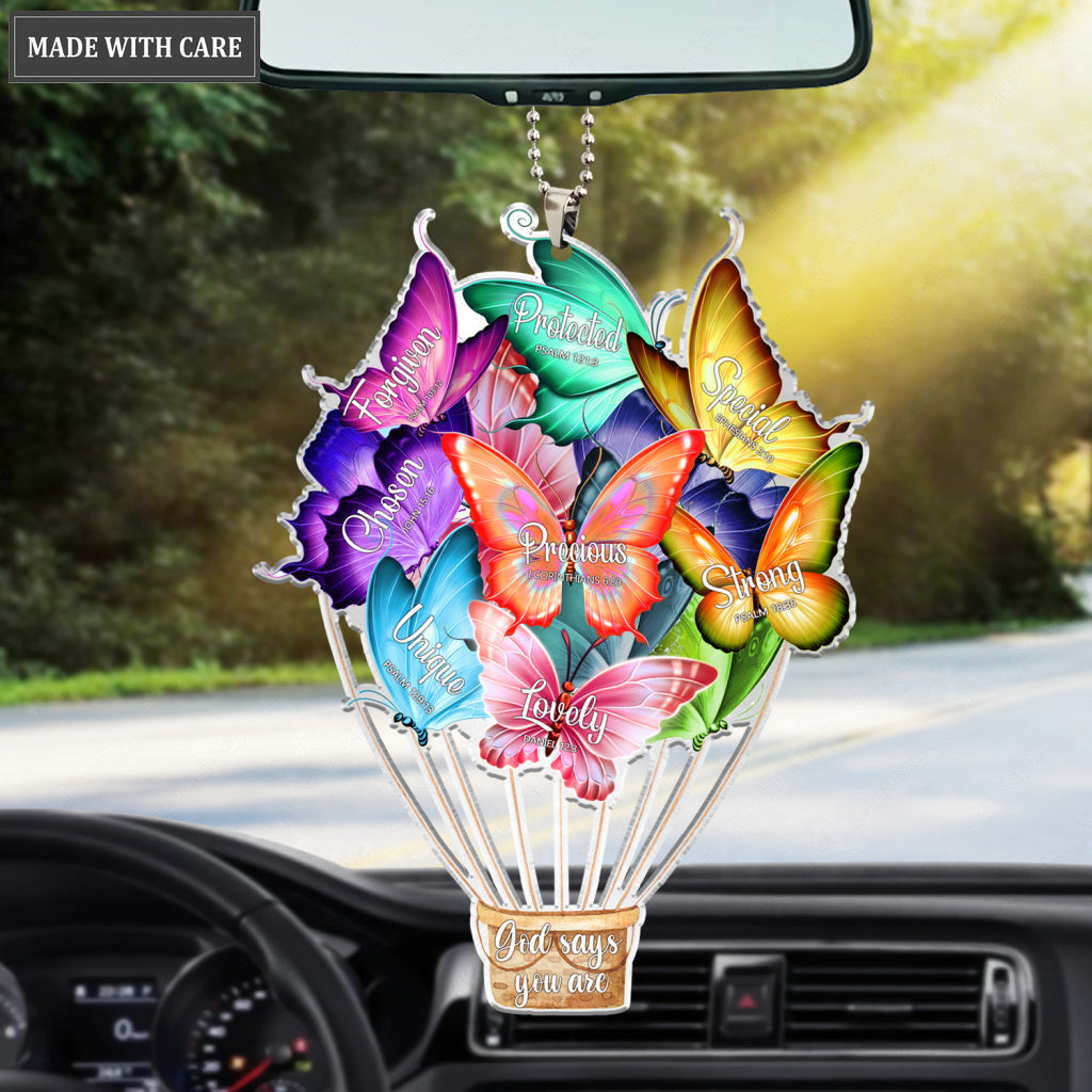 Rainbow Butterflies God Says You Are Ornament