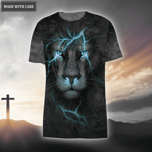 Blue Light Lion Compass Way Maker Miracle Worker My God Hoodie