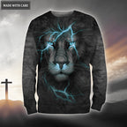 Blue Light Lion Compass Way Maker Miracle Worker My God Hoodie