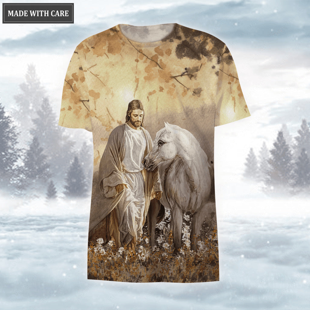 Jesus Love Horse Dandelion Walk By Faith Not By Sight Hoodie