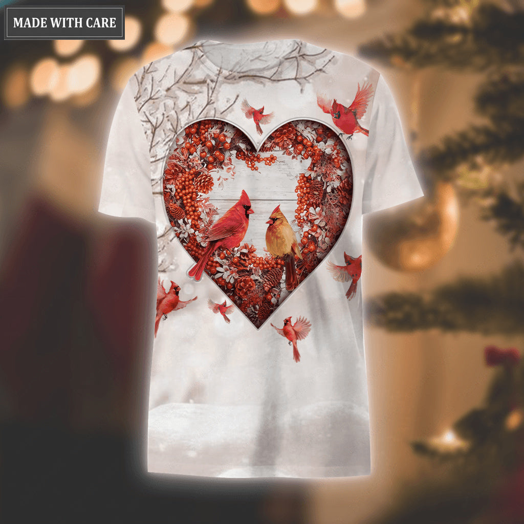Red Heart Christmas Cardinal Always Be With You Hoodie