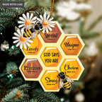 Bee Honeycomb God Says You Are Ornament