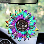 Holographic Tie Dye Sunflower God Says You Are Ornament