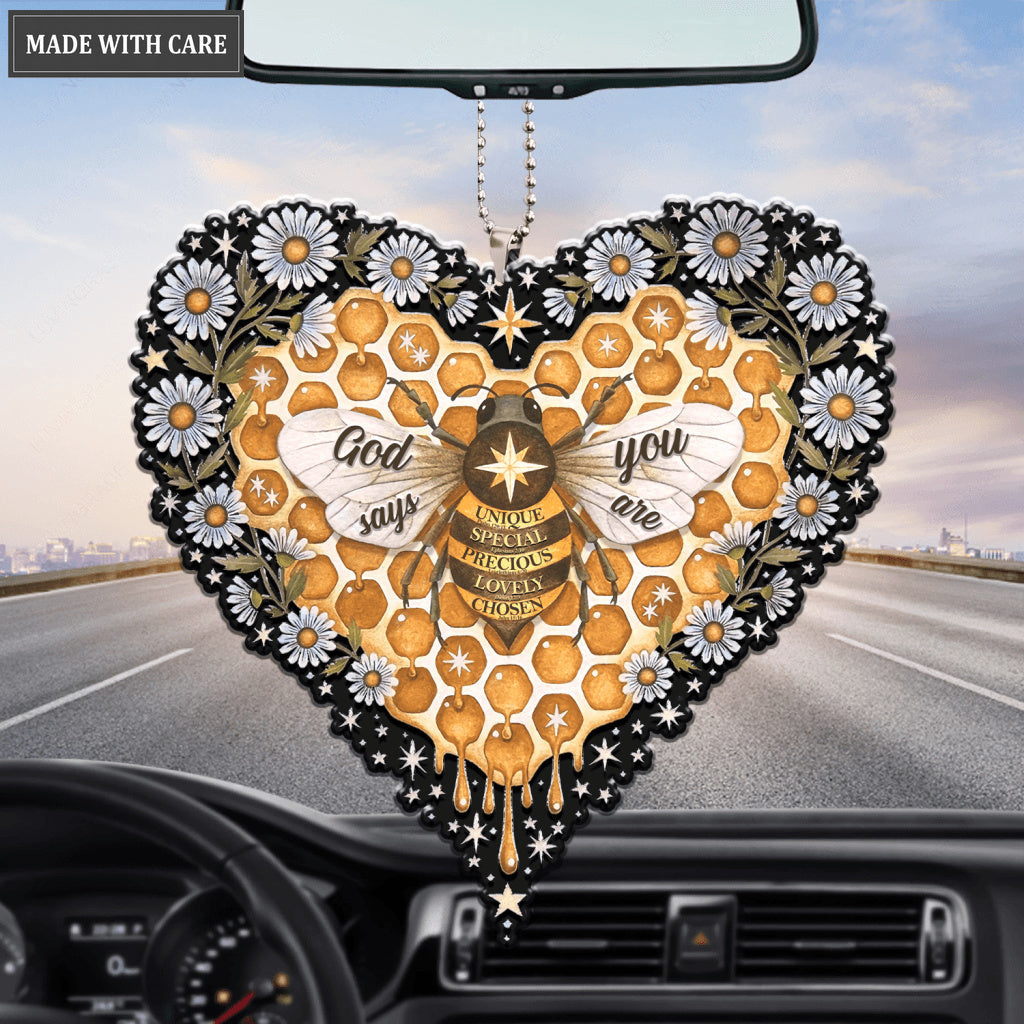 Honey Bee Heart Honeycomb God Says You Are Ornament
