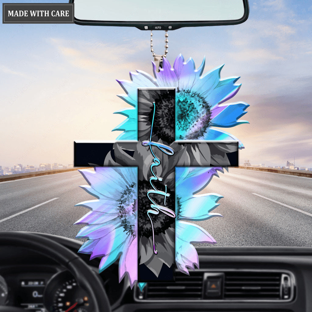 Sunflower Hologram Faith Ornament