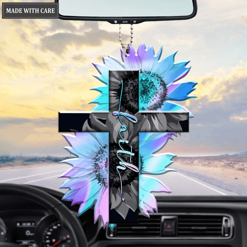 Sunflower Hologram Faith Ornament