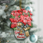 Christmas Poinsettia Flower God Says You Are Ornament