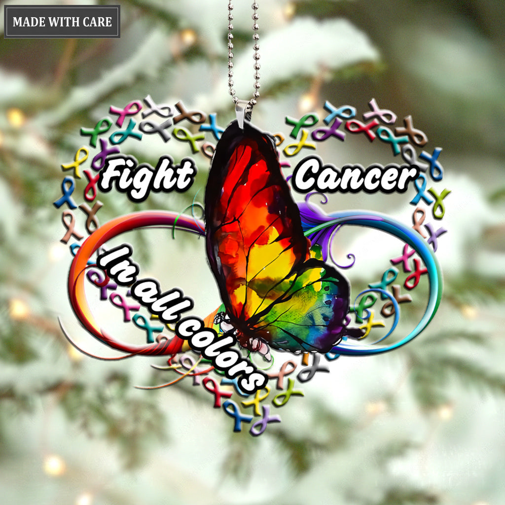 Luvingrace M135 Butterfly Fight Cancer In All Colors Ornament