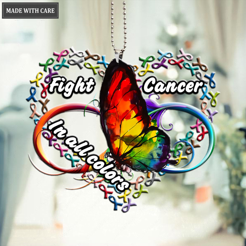 Luvingrace M135 Butterfly Fight Cancer In All Colors Ornament