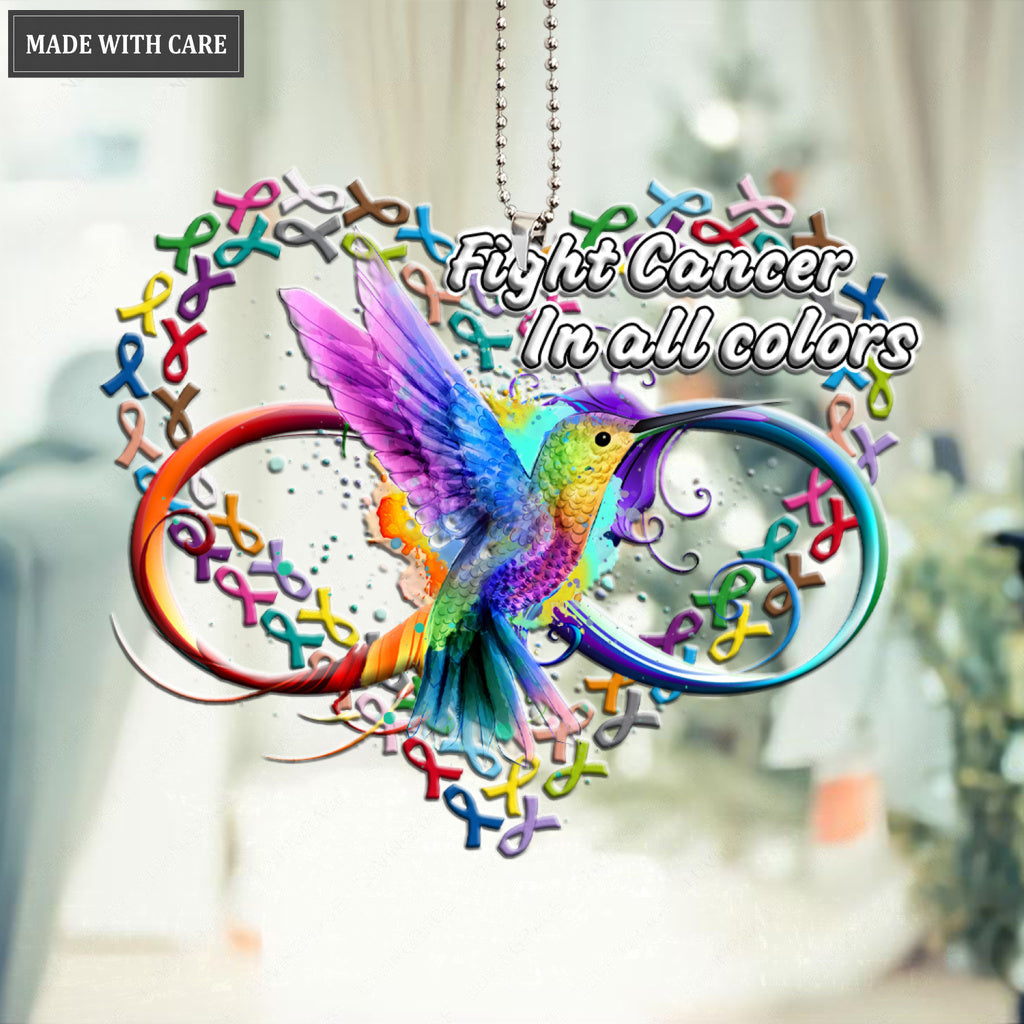 Luvingrace M136 Hummingbird Fight Cancer In All Colors Ornament