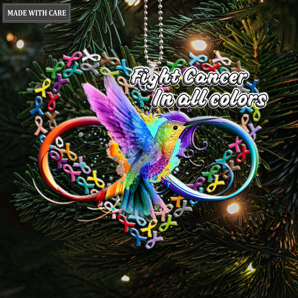 Luvingrace M136 Hummingbird Fight Cancer In All Colors Ornament