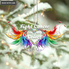 Printfamily M137 Angel Wings Fight Cancer In All Colors Ornament