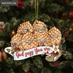 Vintage Ribbon Christmas Pinecone Floral God Says You Are Ornament