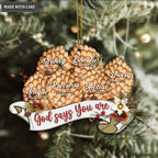 Vintage Ribbon Christmas Pinecone Floral God Says You Are Ornament