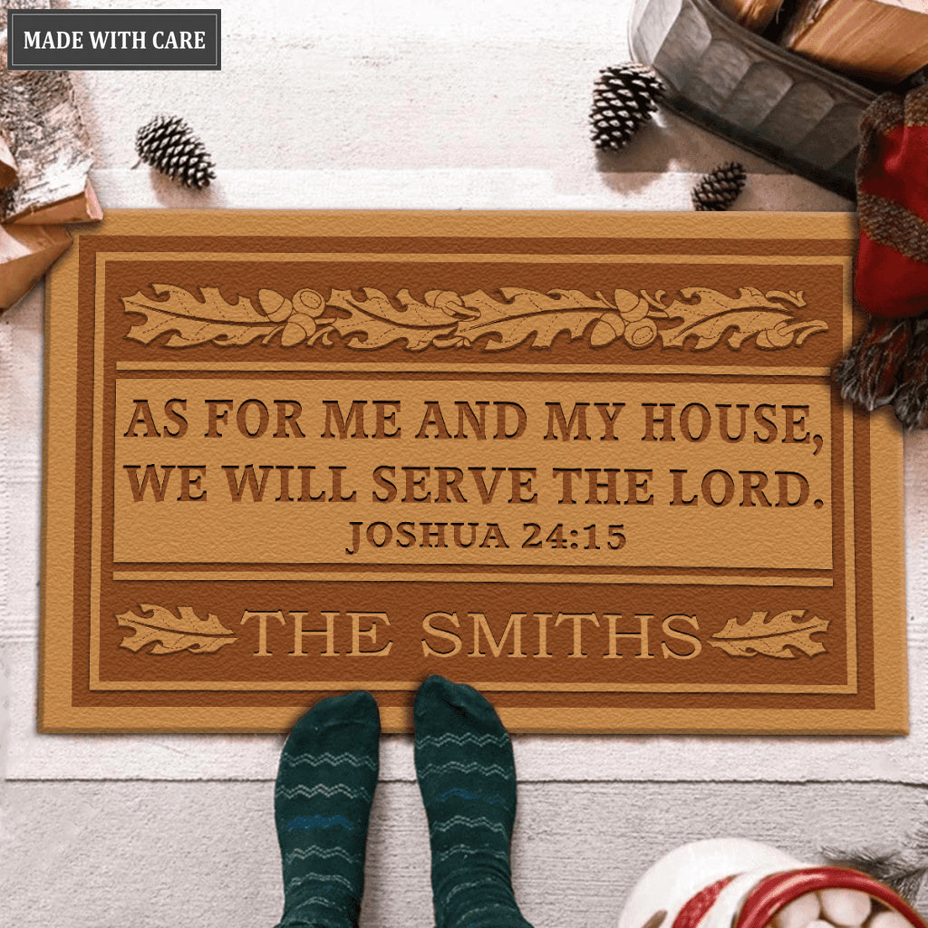 Vintage Christmas As For Me And My House Personalized Personalized Doormat