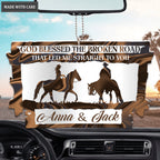 Cowboy Couple In Barn God Blessed Personalized Ornament