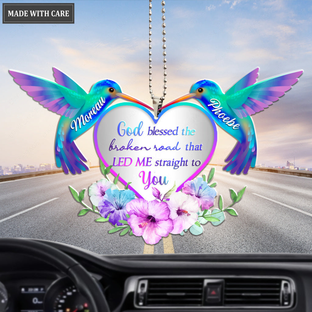 Tropical Hummingbird God Blessed Personalized Ornament
