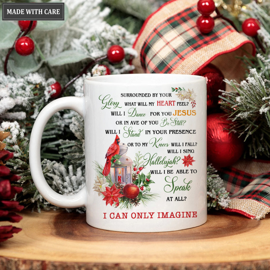 Cardinal Lantern Poinsettia Surrounded By Your Glory Mug