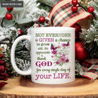 Purple And White Daisy Flower Thank God Mug