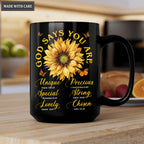 Sunflower Butterlfy God Says You Are Mug