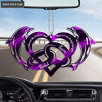 Purple Dolphin And Couple Rings God Blessed Personalized Ornament