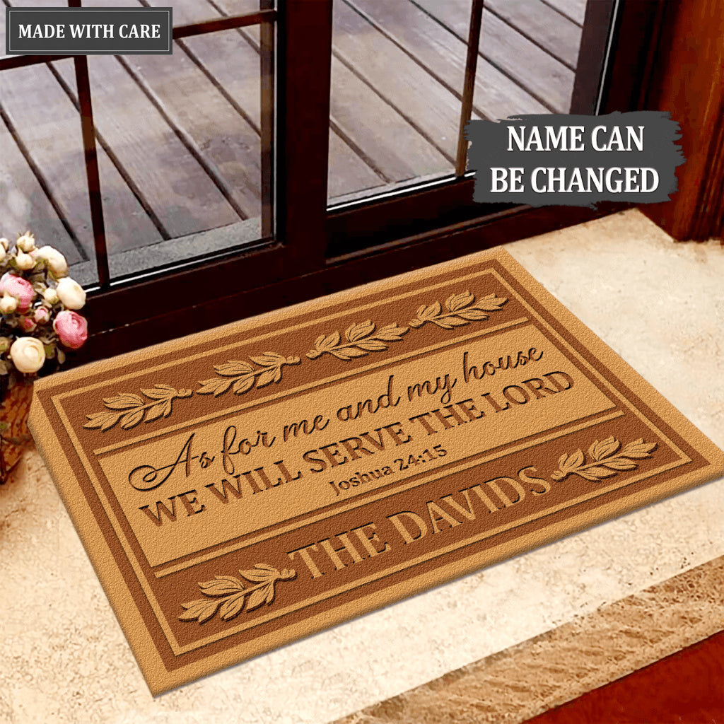 Special Gift Serve The Lord Personalized Doormat
