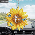 Bless This Car Sunflower Ornament