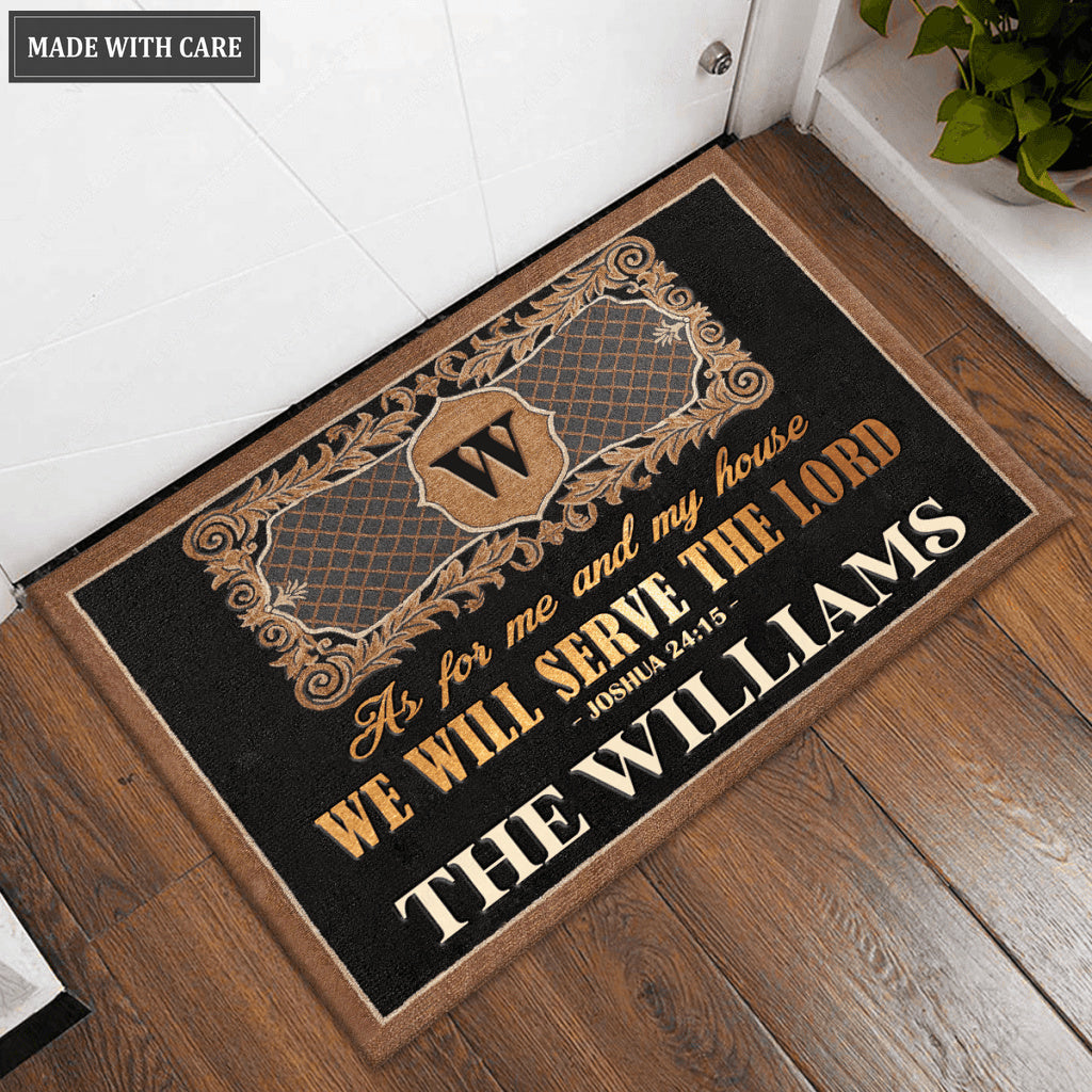 Personalized Luxury Serve The Lord Monogrammed Doormat