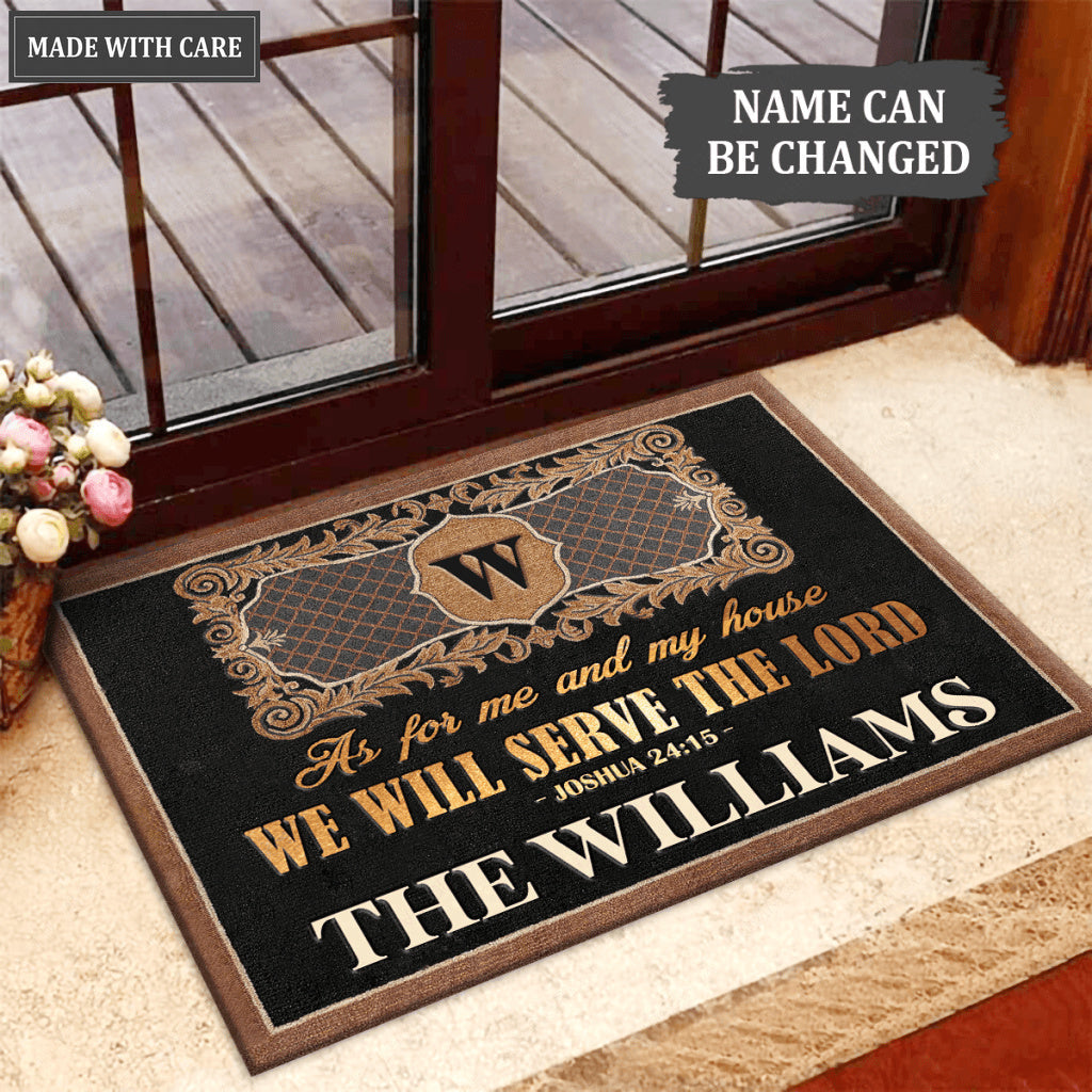 Personalized Luxury Serve The Lord Monogrammed Doormat
