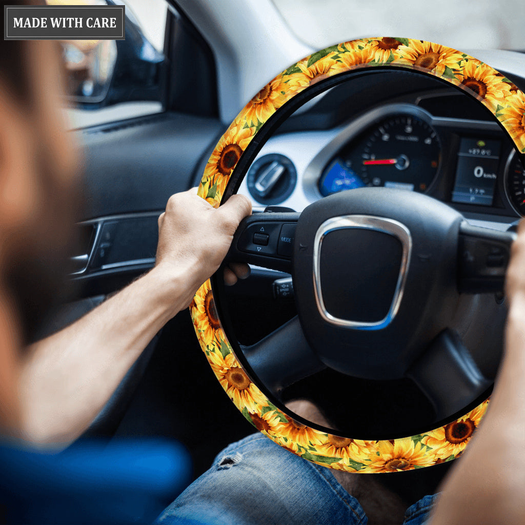 Beautiful Sunflower Steering Wheel Cover Car Accessories