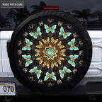Mandala Of Golden Butterflies Tire Cover Car Accessories