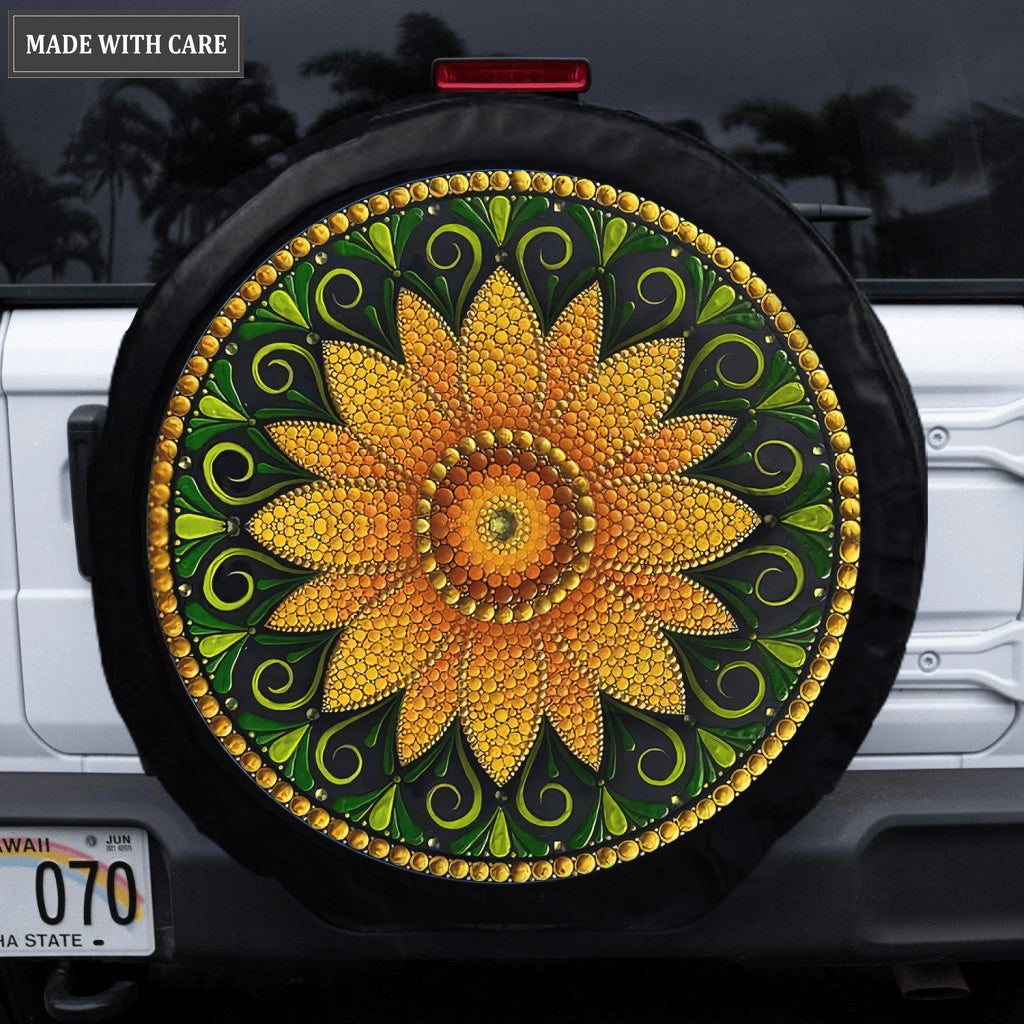 Mandala Special Sunflower Tire Cover Car Accessories