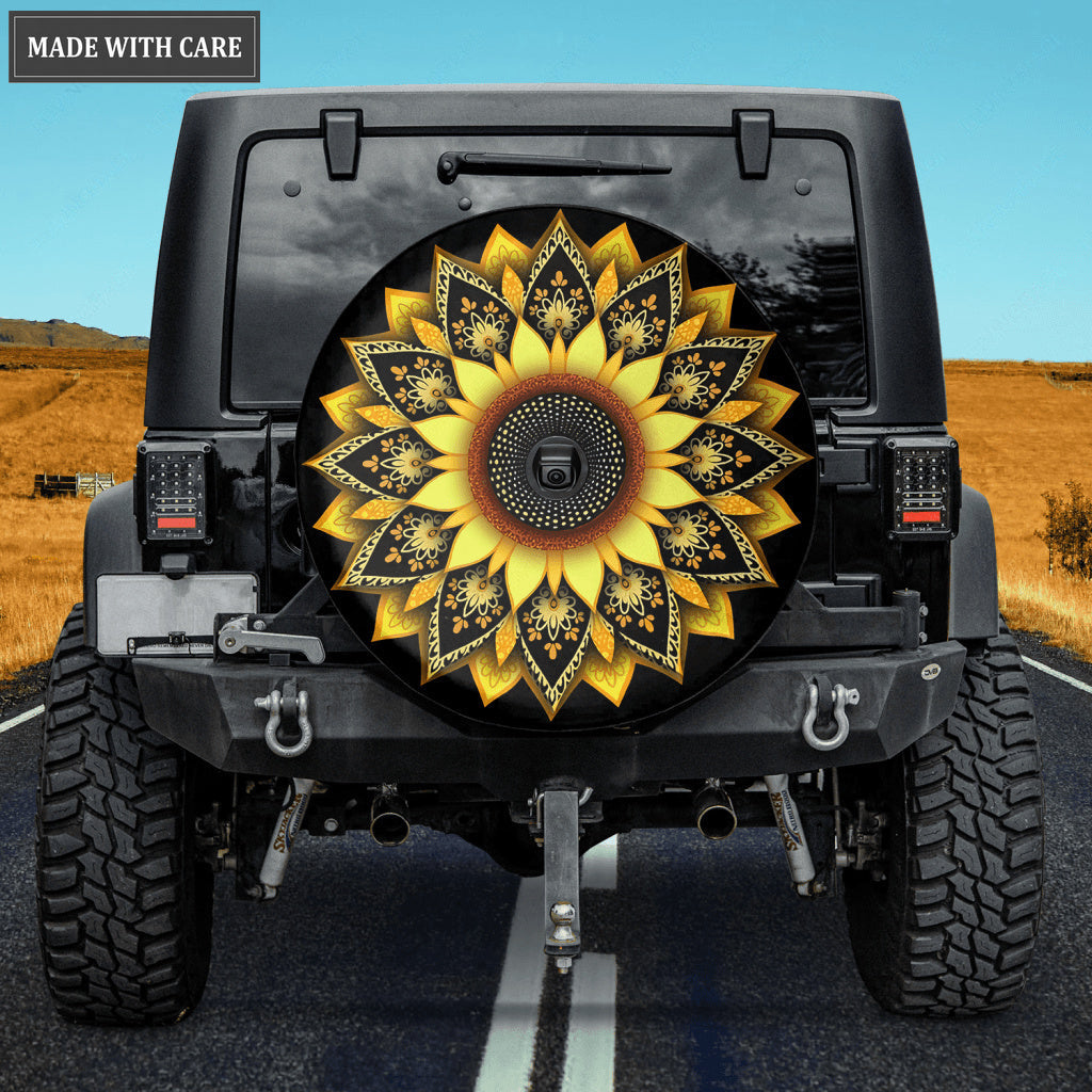 Sunflower Mandala Fusion Tire Cover Car Accessories