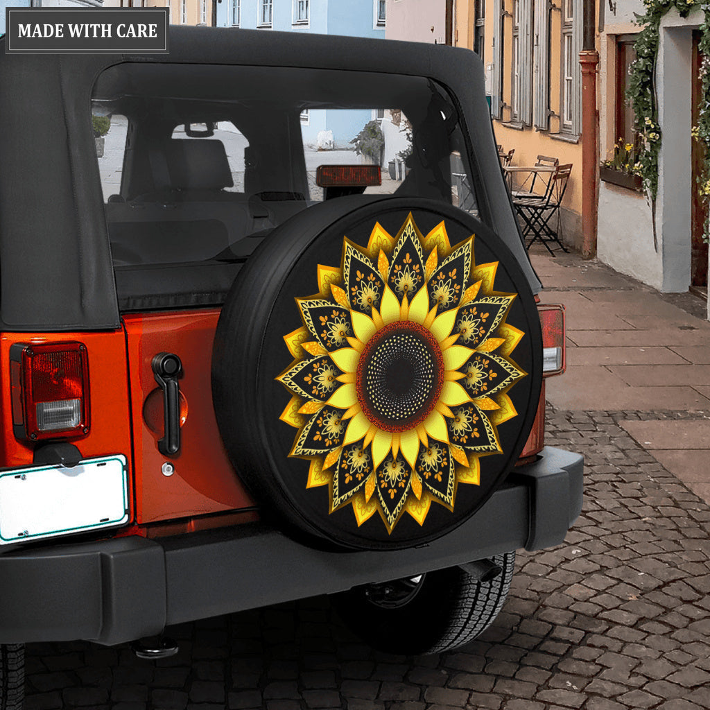 Sunflower Mandala Fusion Tire Cover Car Accessories